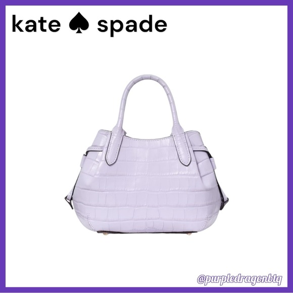 KATE SPADE DUMPLING CROC EMBOSSED LAVENDER CREAM MINI SATCHEL NWT✨✨FINAL PRICE✨✨ - Picture 4 of 5